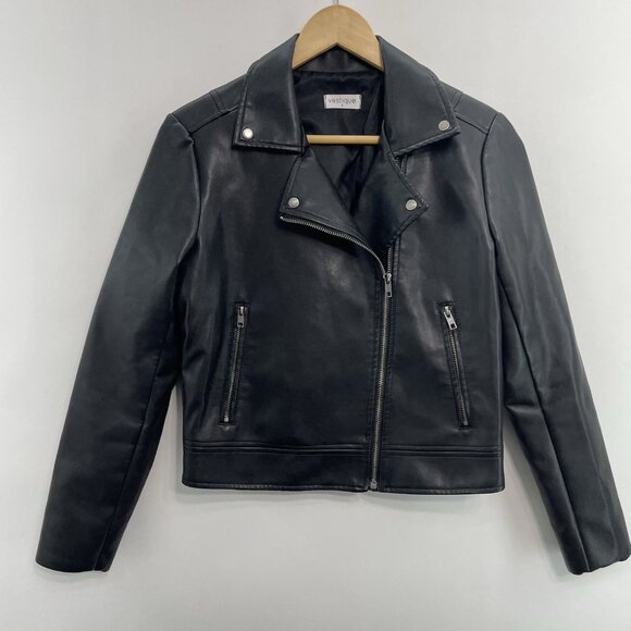 vestique Jackets & Blazers - Vestique Faux Leather Jacket Biker Moto Motorcycle Zip Black Womens S